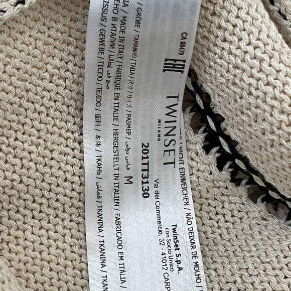 NWT TWINSET Italy Viscose striped cardigan with buttons - Picture 14 of 14